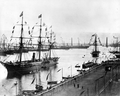 The Opening of the Suez Canal, Port Said 1869 by French Photographer